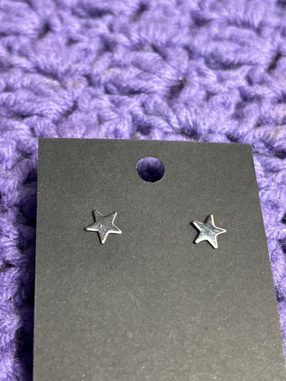 Silvertone Star Stud Earrings Dainty Minimalist Simple 0.25 inch